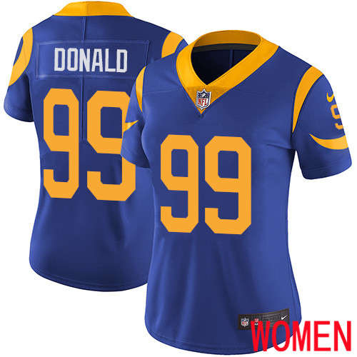 Los Angeles Rams Limited Royal Blue Women Aaron Donald Alternate Jersey NFL Football #99 Vapor Untouchable->women nfl jersey->Women Jersey